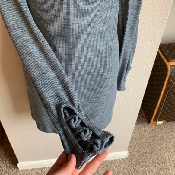 Light Blue Cowl Neck Tunic Dress - Pure + Good - Picture 4 of 5